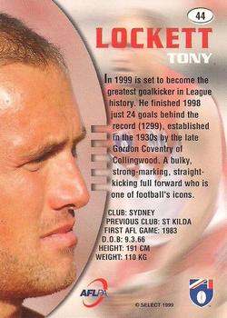 1999 Select AFL Premiere #44 Tony Lockett Back